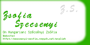 zsofia szecsenyi business card